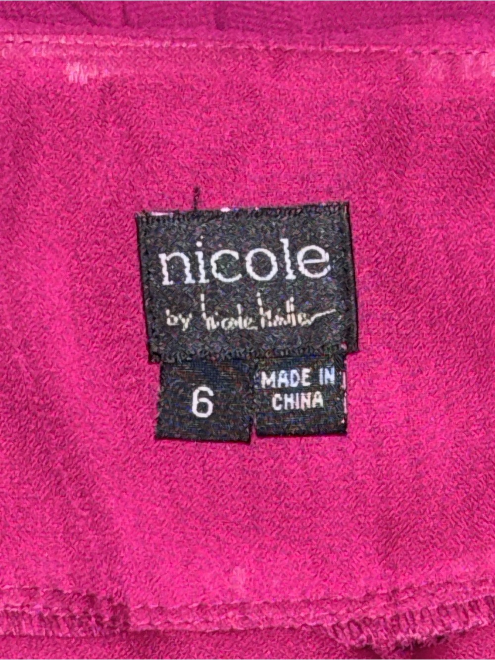 NWT Nicole by Nicole Miller Fuchsia Pleated Rosette Empire Waist Mini Dress 6 - Picture 5 of 8